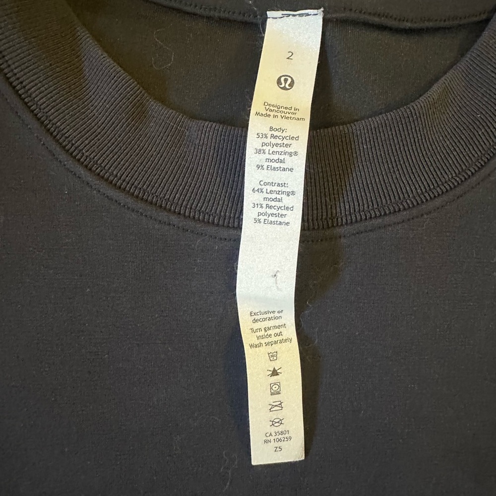 Lululemon All Yours  T Shirt Dress Softstreme Charcoal Size 2 - Picture 5 of 6